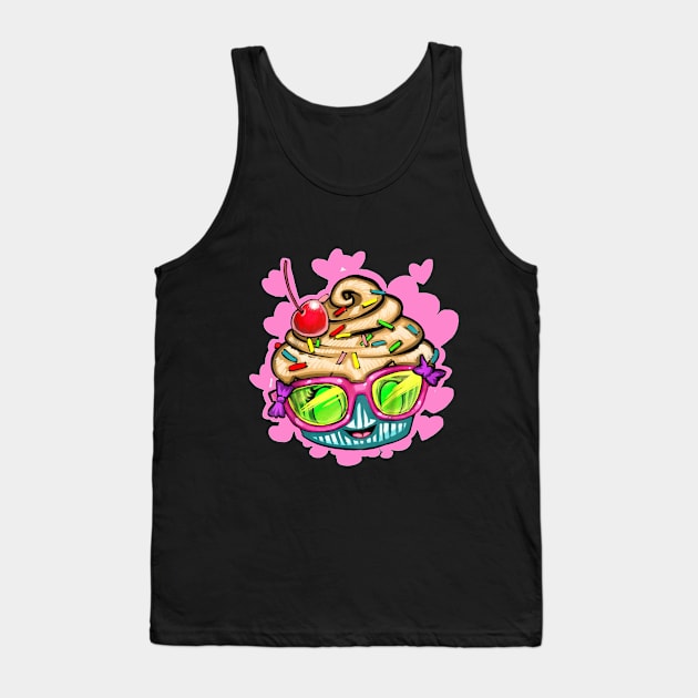 Kids Glam Cupcake Cutie With A Cherry On Top T-Shi Tank Top by Elsie